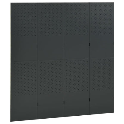 vidaXL 4-pièces Séparateur de pièce 2 pcs Anthracite 160x180 cm Acier