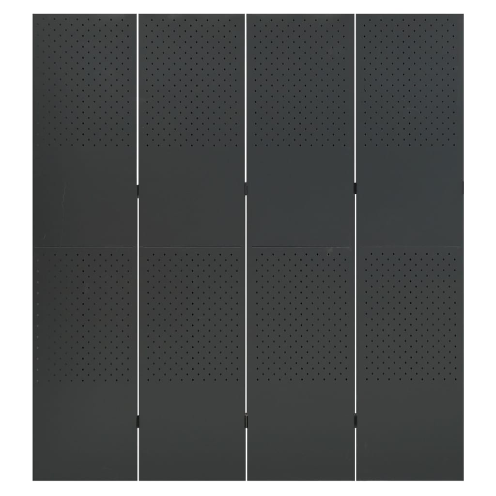 vidaXL 4-pièces Séparateur de pièce 2 pcs Anthracite 160x180 cm Acier