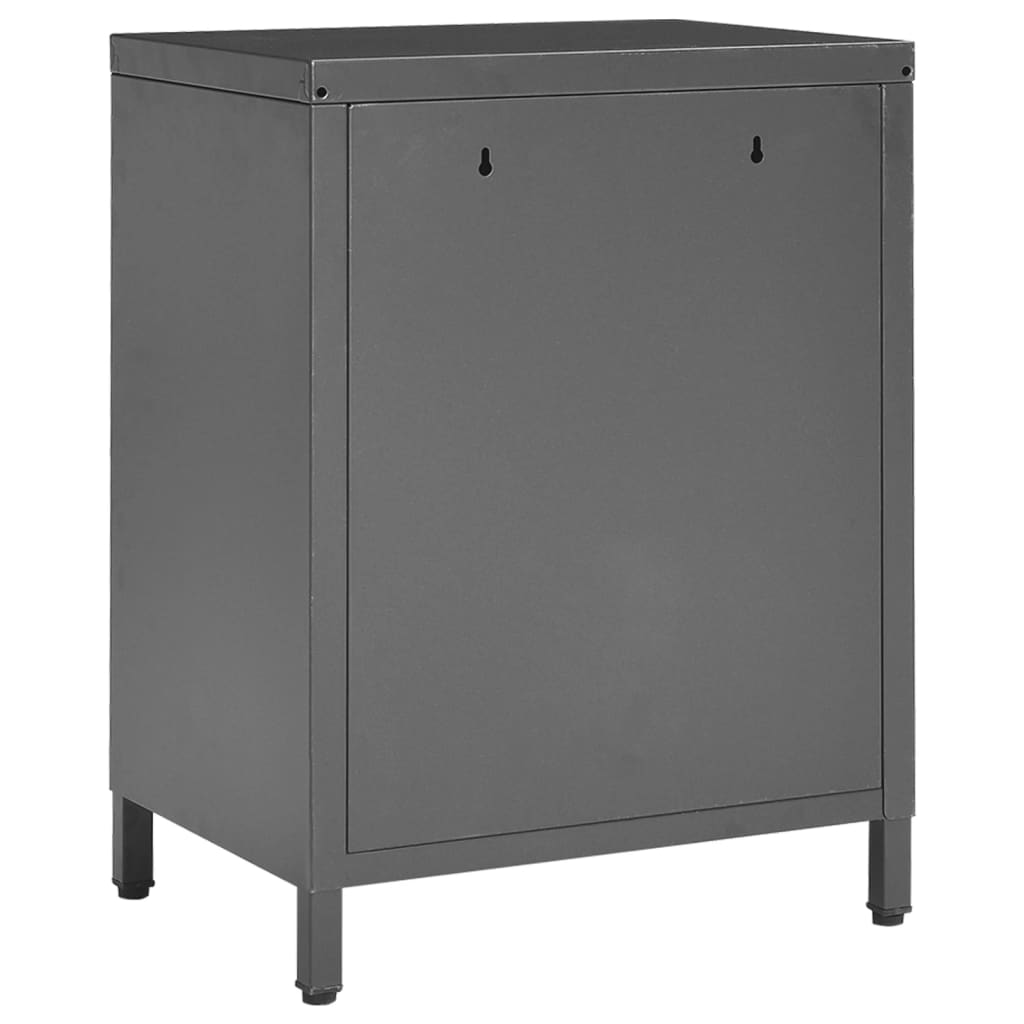 vidaXL Tables de chevet 2 pcs anthracite 40x30x54,5 cm acier et verre