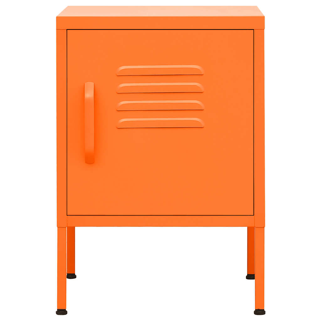 vidaXL Tables de chevet 2 pcs Orange 35x35x51 cm Acier
