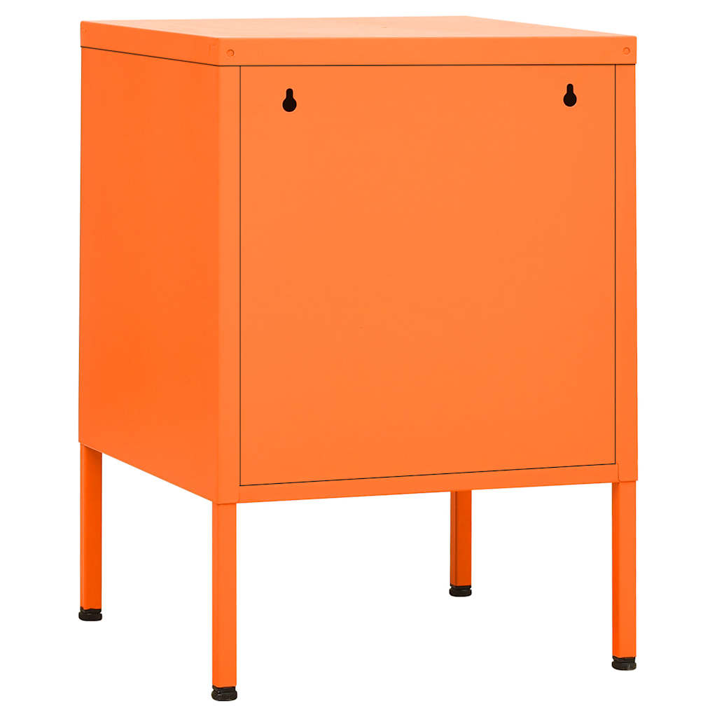 vidaXL Tables de chevet 2 pcs Orange 35x35x51 cm Acier