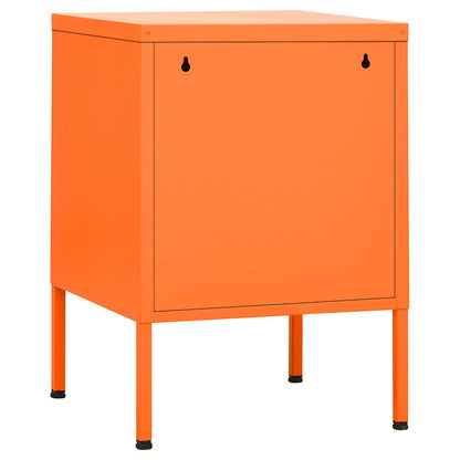 vidaXL Tables de chevet 2 pcs Orange 35x35x51 cm Acier