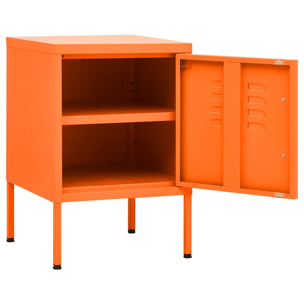 vidaXL Tables de chevet 2 pcs Orange 35x35x51 cm Acier