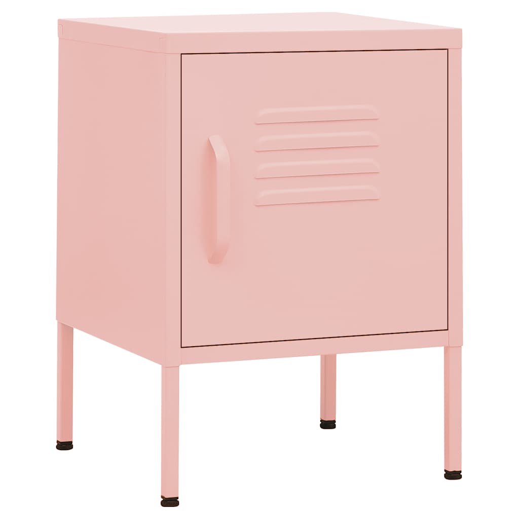 vidaXL Tables de chevet 2 pcs Rose 35x35x51 cm Acier