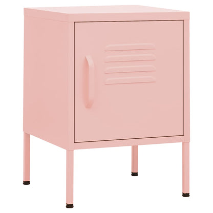vidaXL Tables de chevet 2 pcs Rose 35x35x51 cm Acier