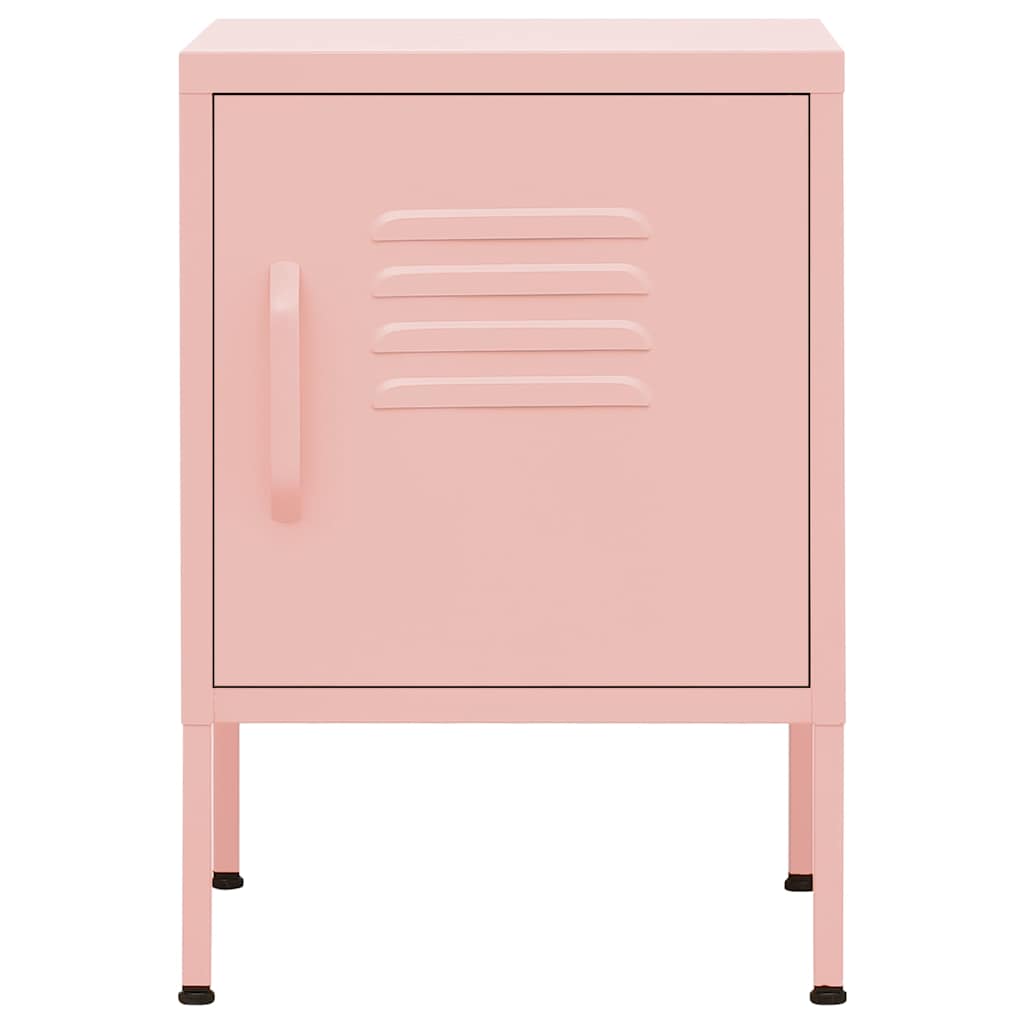 vidaXL Tables de chevet 2 pcs Rose 35x35x51 cm Acier