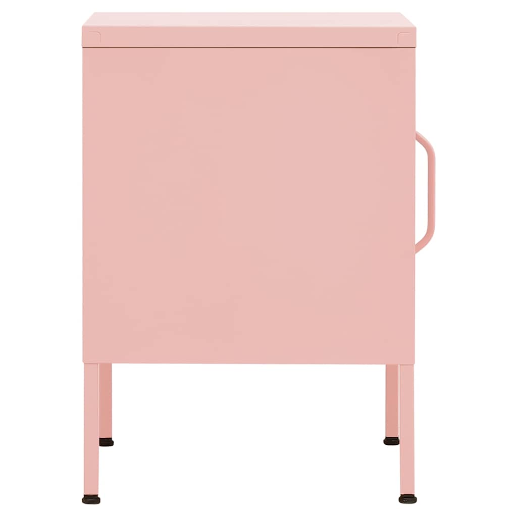vidaXL Tables de chevet 2 pcs Rose 35x35x51 cm Acier
