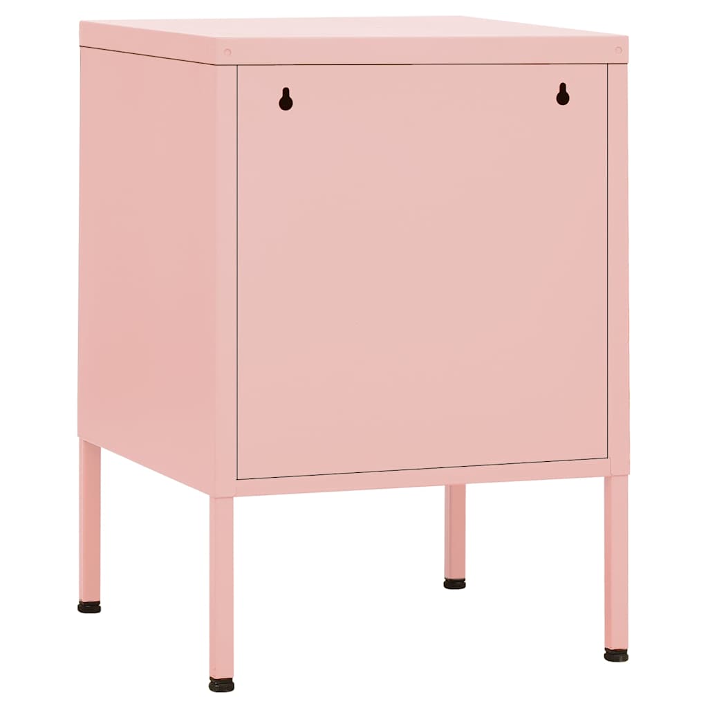 vidaXL Tables de chevet 2 pcs Rose 35x35x51 cm Acier