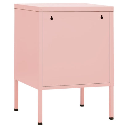 vidaXL Tables de chevet 2 pcs Rose 35x35x51 cm Acier