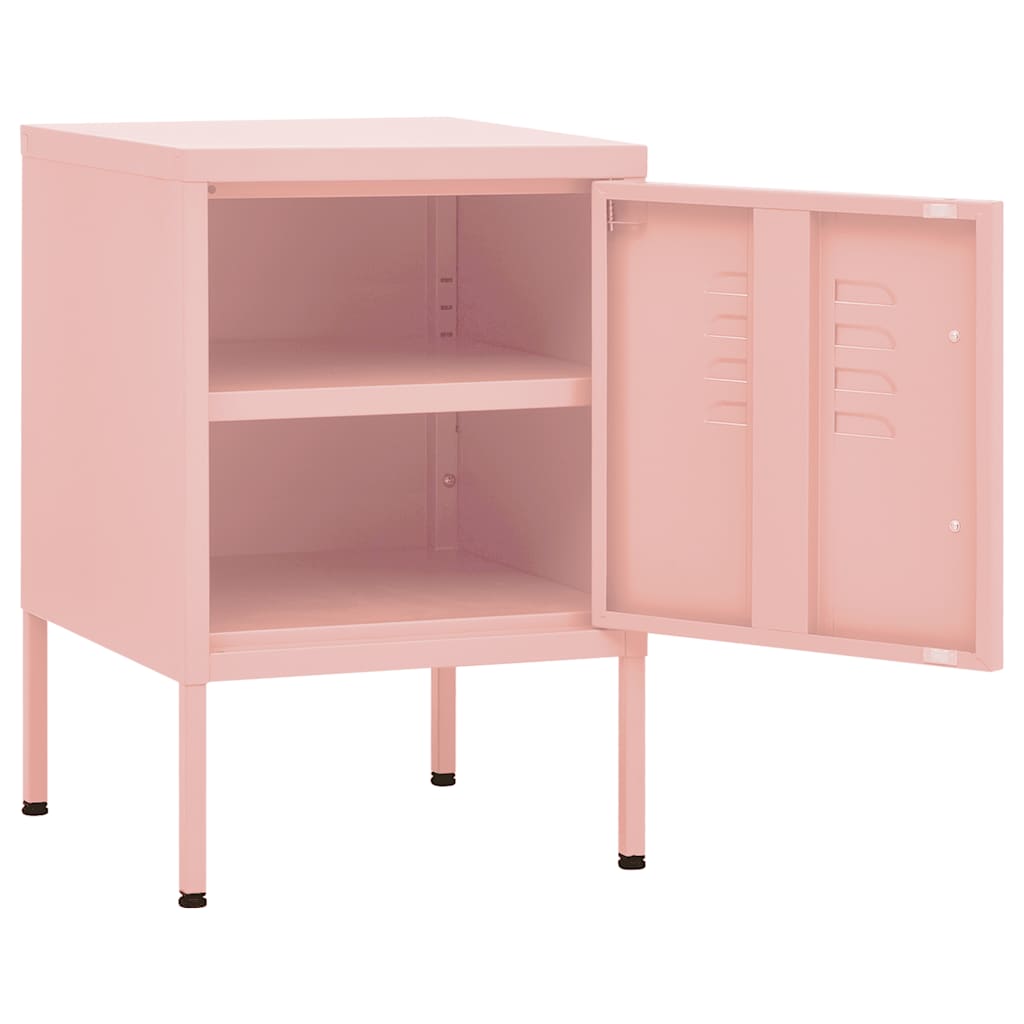 vidaXL Tables de chevet 2 pcs Rose 35x35x51 cm Acier