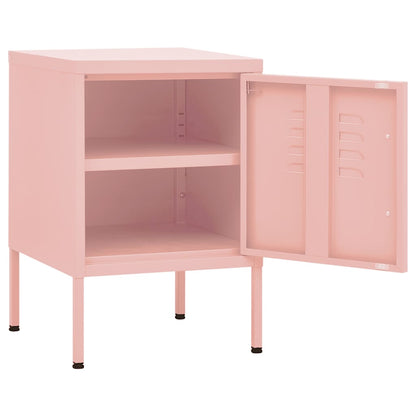 vidaXL Tables de chevet 2 pcs Rose 35x35x51 cm Acier