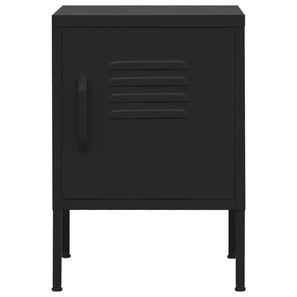 vidaXL Nachttische 2 Stk. Schwarz 35x35x51 cm Stahl