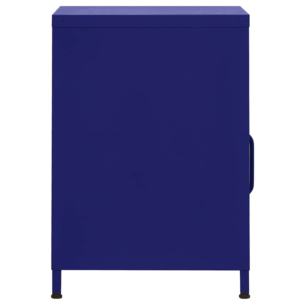 vidaXL Nachttische 2 Stk. Marineblau 35x35x51 cm Stahl