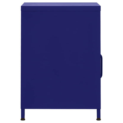 vidaXL Nachttische 2 Stk. Marineblau 35x35x51 cm Stahl