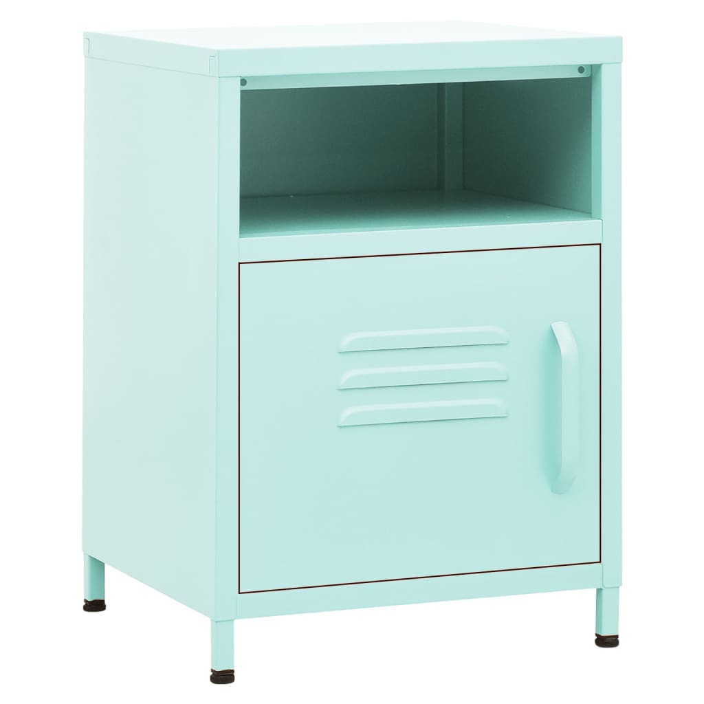 vidaXL Tables de chevet 2 pcs Vert menthe 35x35x51 cm Acier