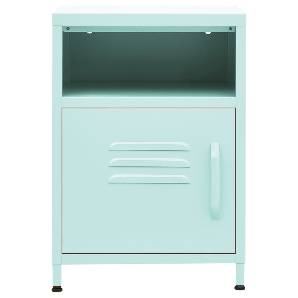 vidaXL Tables de chevet 2 pcs Vert menthe 35x35x51 cm Acier