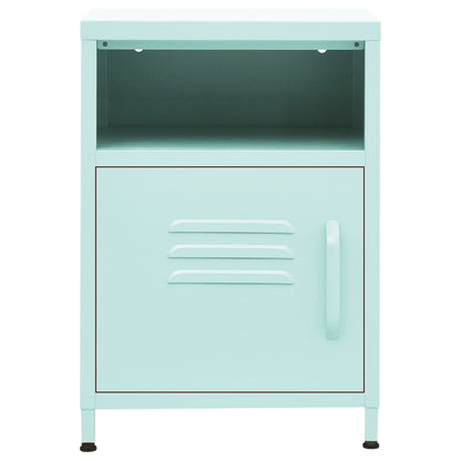 vidaXL Tables de chevet 2 pcs Vert menthe 35x35x51 cm Acier