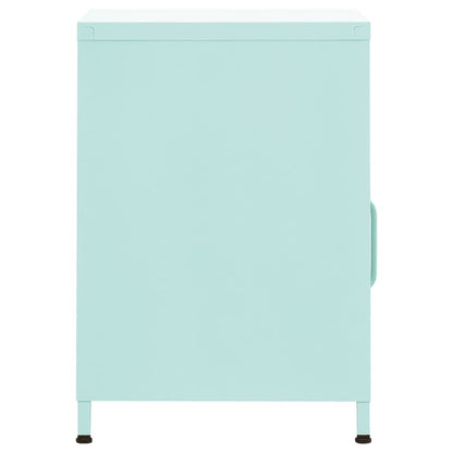 vidaXL Tables de chevet 2 pcs Vert menthe 35x35x51 cm Acier