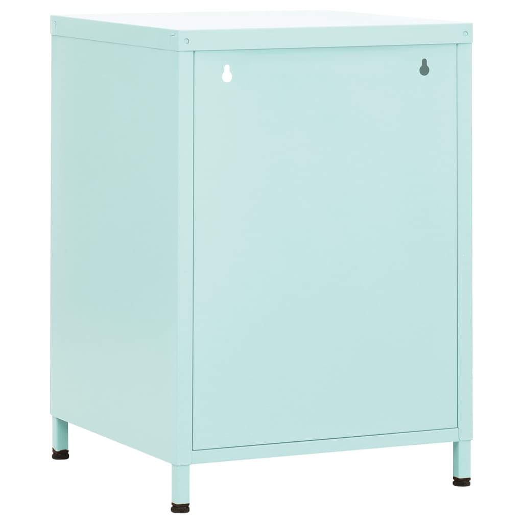 vidaXL Tables de chevet 2 pcs Vert menthe 35x35x51 cm Acier