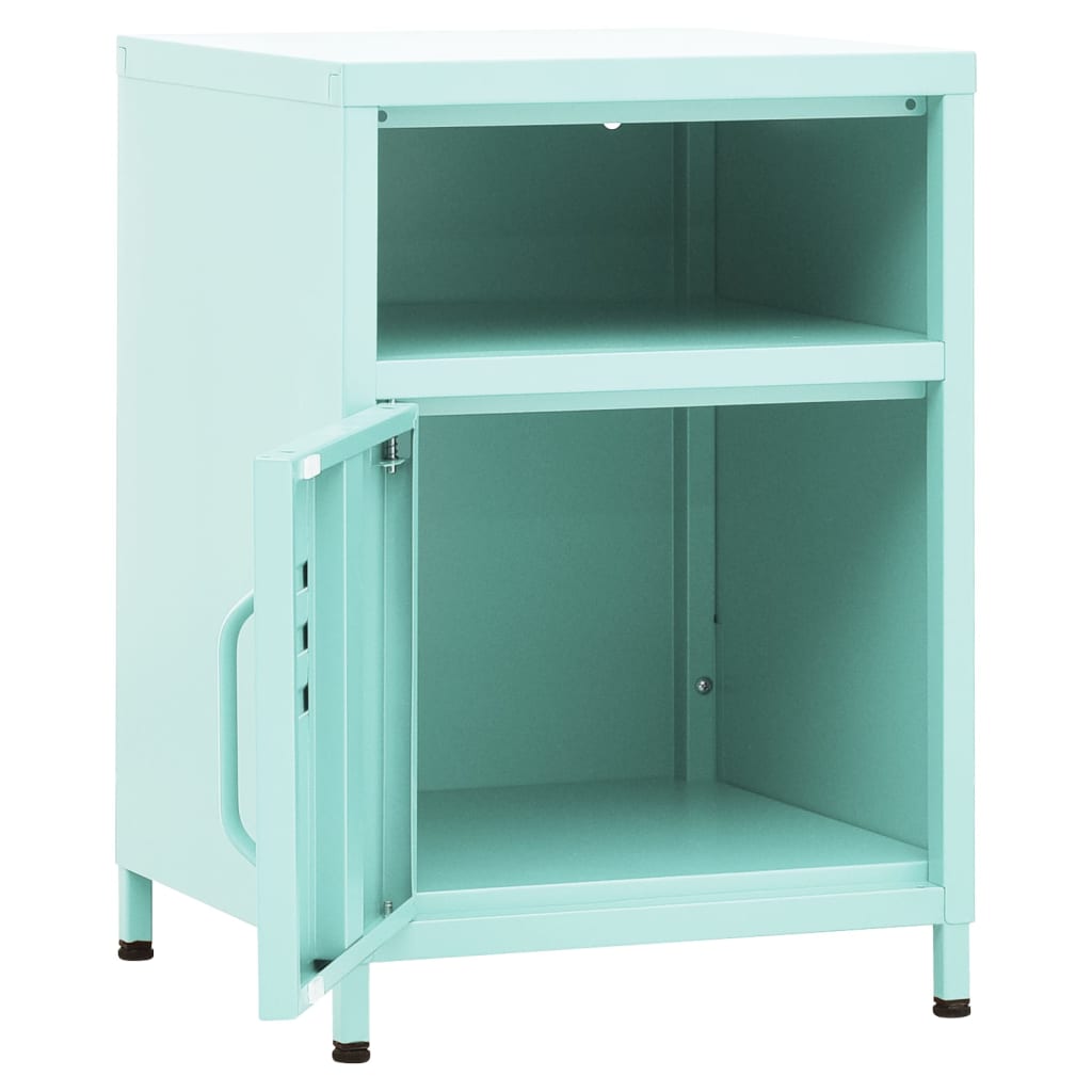 vidaXL Tables de chevet 2 pcs Vert menthe 35x35x51 cm Acier