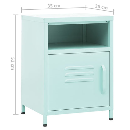 vidaXL Tables de chevet 2 pcs Vert menthe 35x35x51 cm Acier