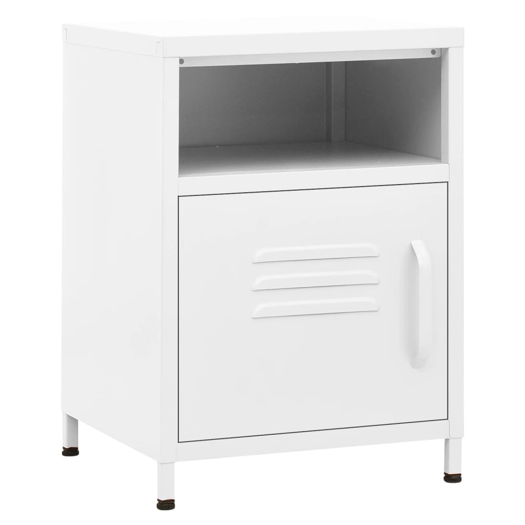 vidaXL Tables de chevet 2 pcs Blanc 35x35x51 cm Acier