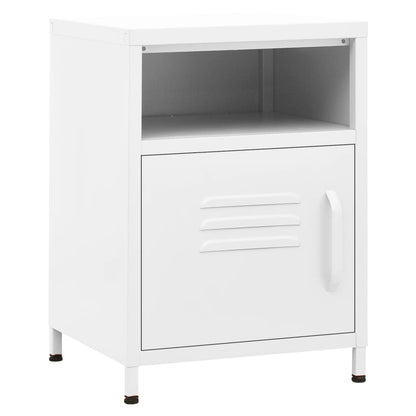 vidaXL Tables de chevet 2 pcs Blanc 35x35x51 cm Acier