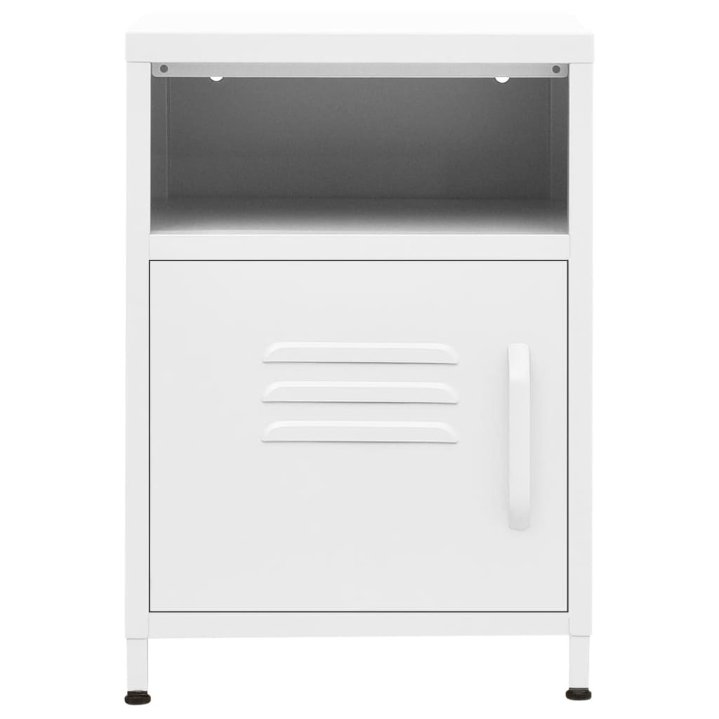 vidaXL Tables de chevet 2 pcs Blanc 35x35x51 cm Acier