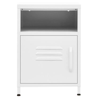 vidaXL Tables de chevet 2 pcs Blanc 35x35x51 cm Acier
