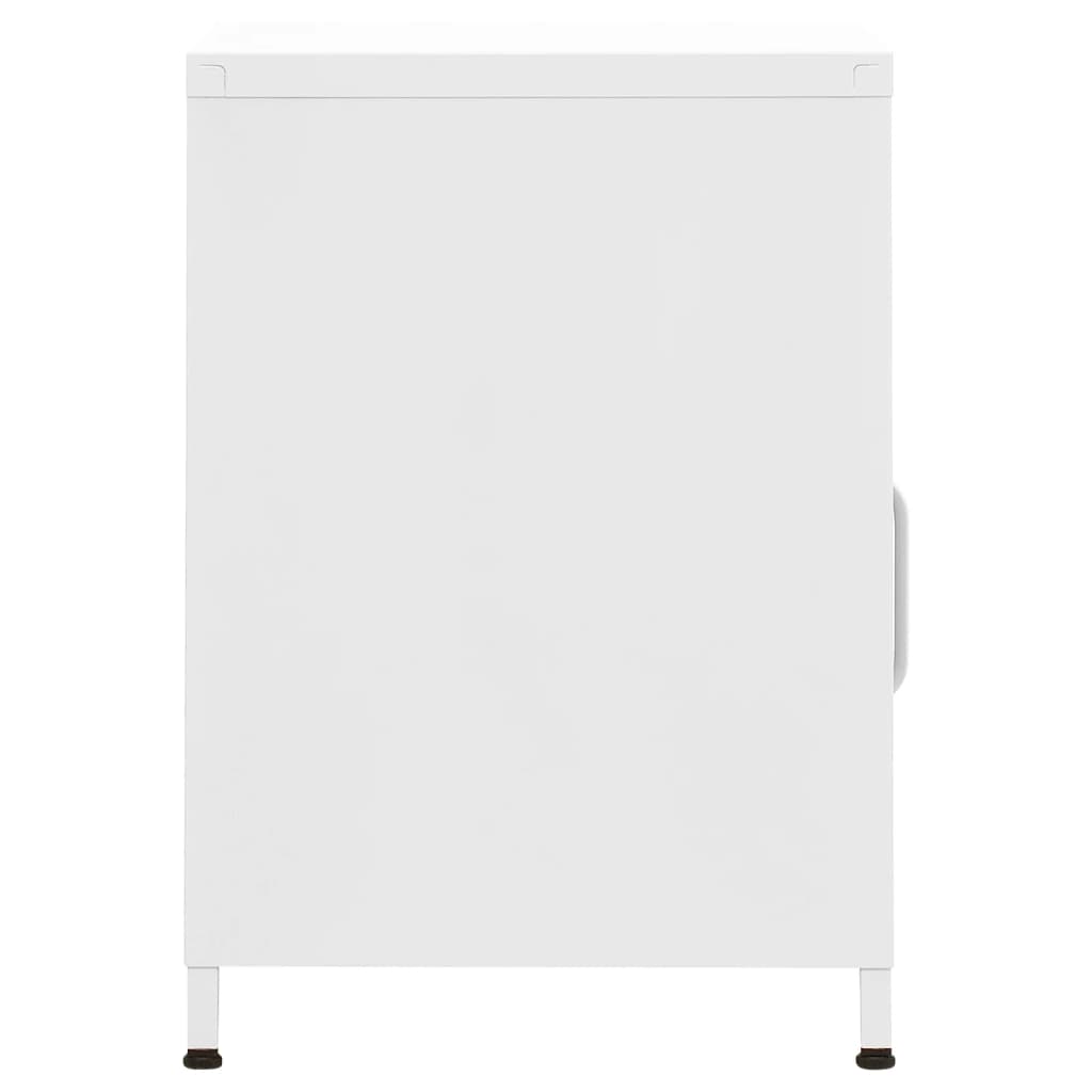 vidaXL Tables de chevet 2 pcs Blanc 35x35x51 cm Acier
