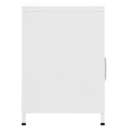 vidaXL Tables de chevet 2 pcs Blanc 35x35x51 cm Acier