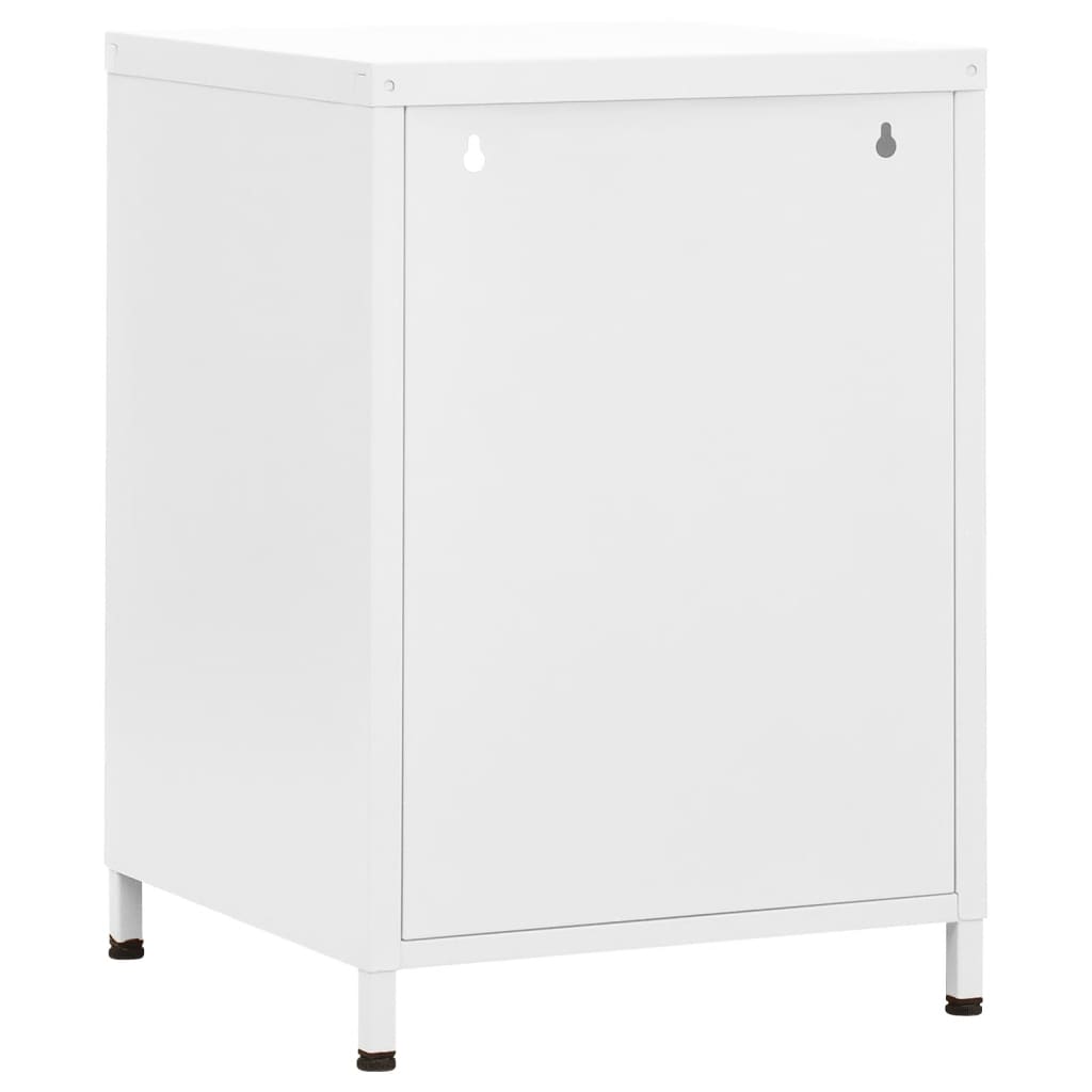 vidaXL Tables de chevet 2 pcs Blanc 35x35x51 cm Acier
