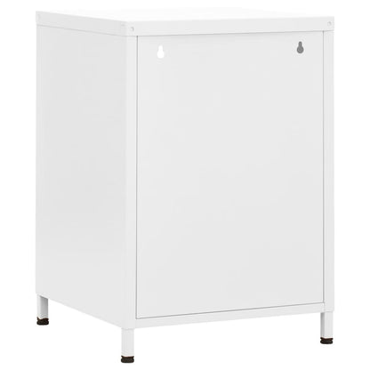 vidaXL Tables de chevet 2 pcs Blanc 35x35x51 cm Acier