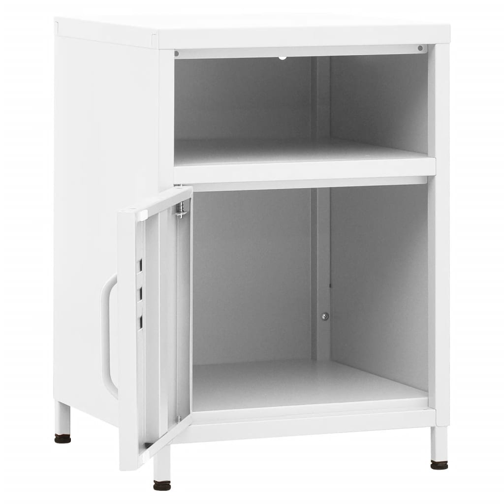 vidaXL Tables de chevet 2 pcs Blanc 35x35x51 cm Acier