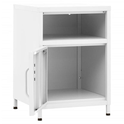 vidaXL Tables de chevet 2 pcs Blanc 35x35x51 cm Acier