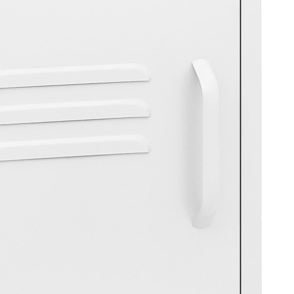 vidaXL Tables de chevet 2 pcs Blanc 35x35x51 cm Acier