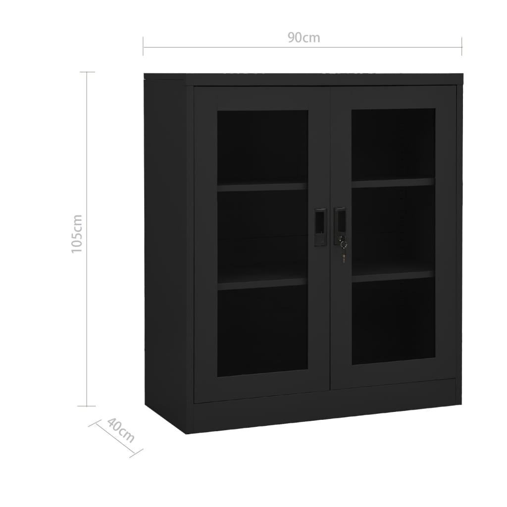 vidaXL Büroschrank mit Pflanzkasten Anthrazit 90x40x128 cm Stahl