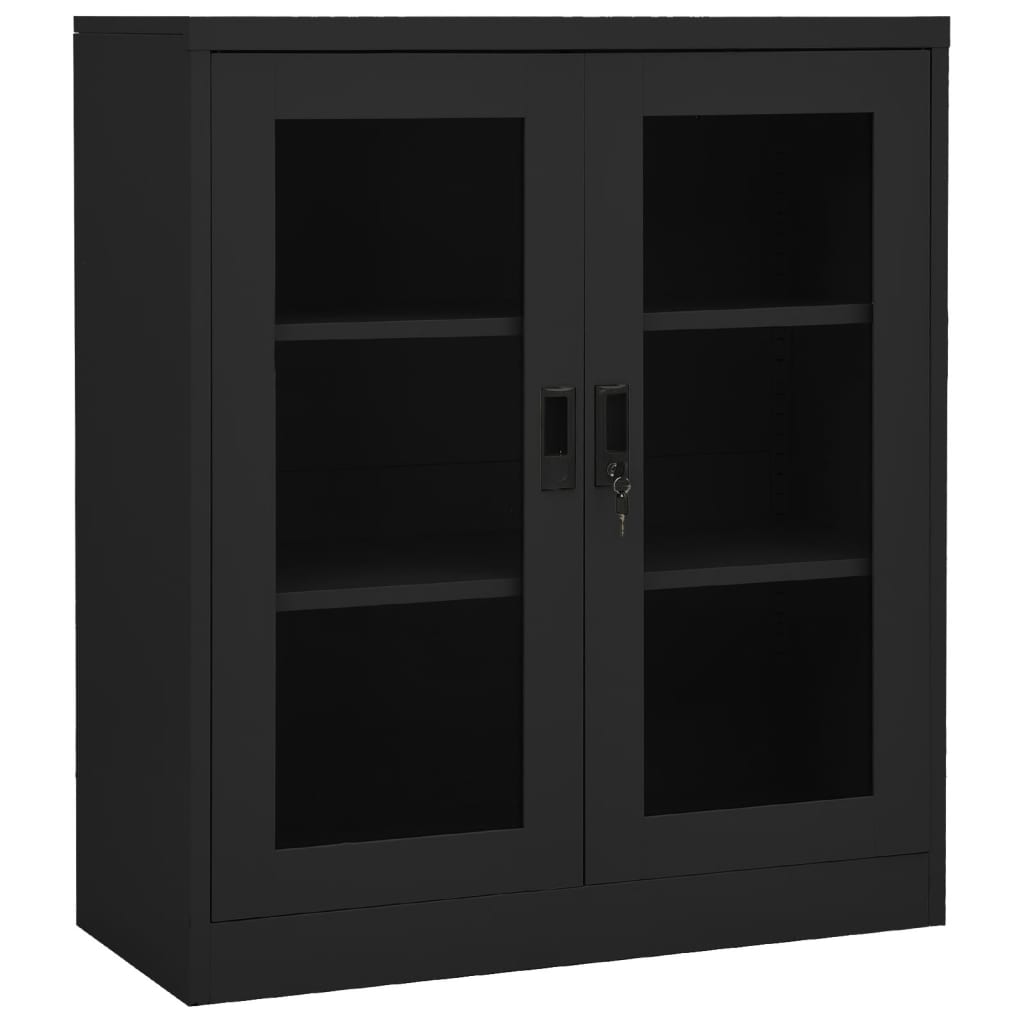 vidaXL Büroschrank mit Pflanzkasten Anthrazit 90x40x128 cm Stahl