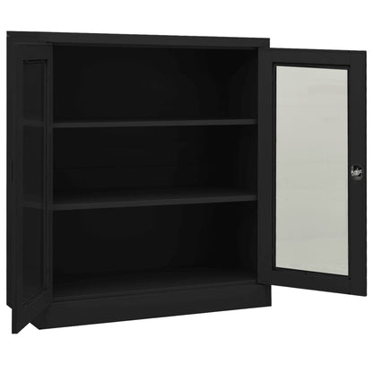 vidaXL Büroschrank mit Pflanzkasten Anthrazit 90x40x128 cm Stahl