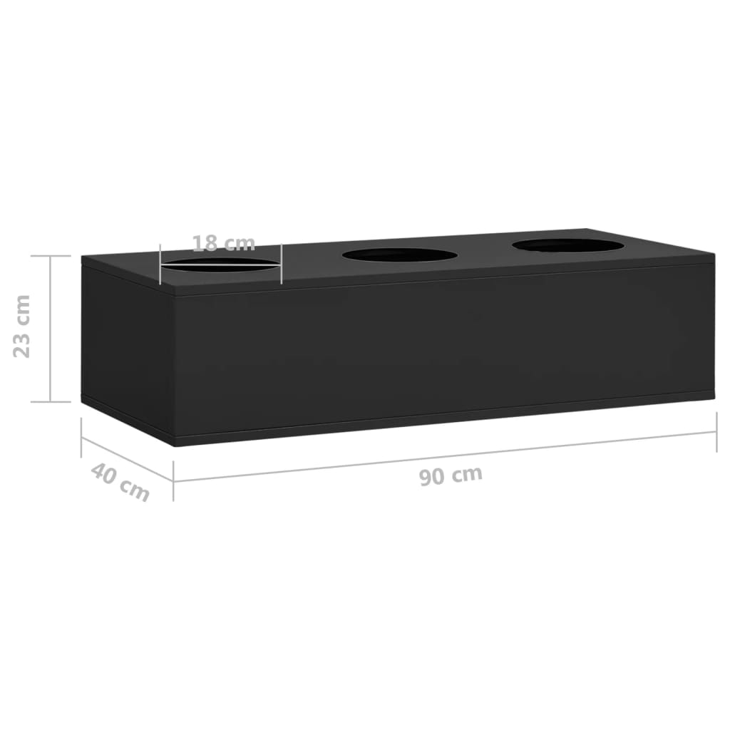 vidaXL Büroschrank mit Pflanzkasten Anthrazit 90x40x128 cm Stahl