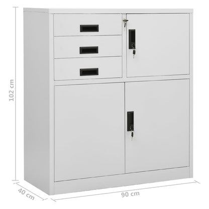 vidaXL Büroschrank mit Pflanzkasten Hellgrau 90x40x125 cm Stahl
