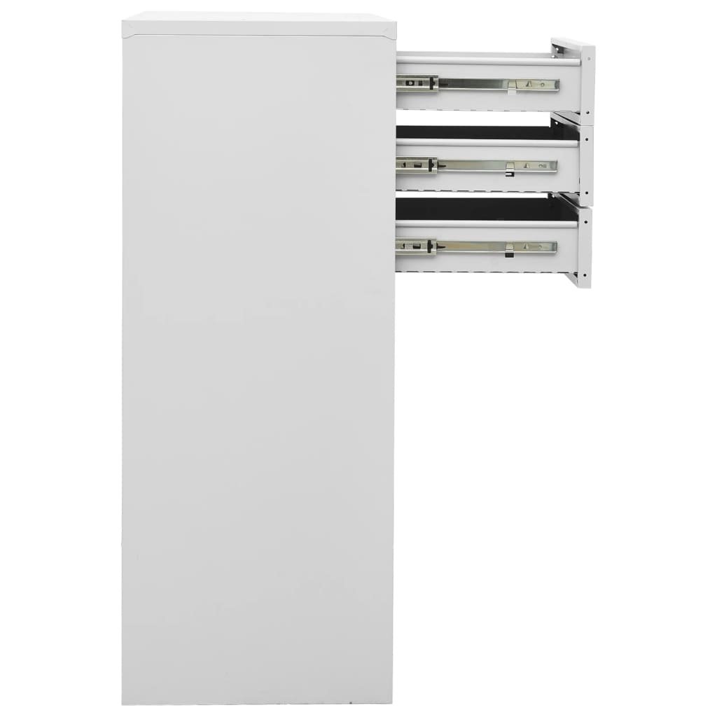 vidaXL Büroschrank mit Pflanzkasten Hellgrau 90x40x125 cm Stahl