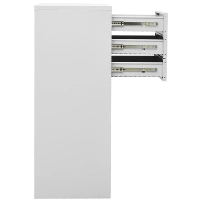vidaXL Büroschrank mit Pflanzkasten Hellgrau 90x40x125 cm Stahl