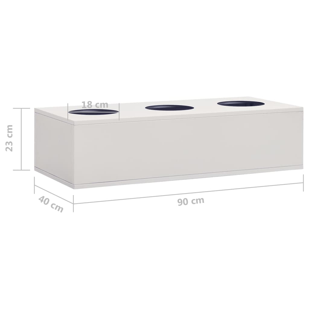vidaXL Büroschrank mit Pflanzkasten Hellgrau 90x40x125 cm Stahl
