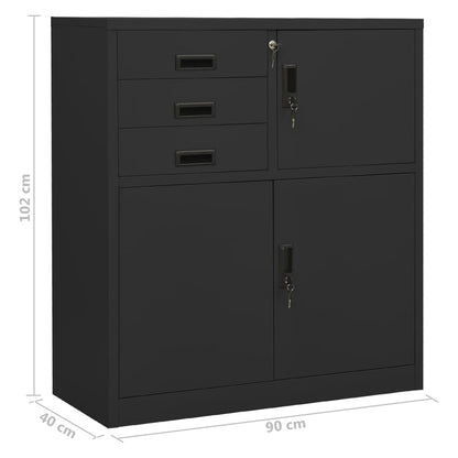 vidaXL Büroschrank mit Pflanzkasten Anthrazit 90x40x125 cm Stahl