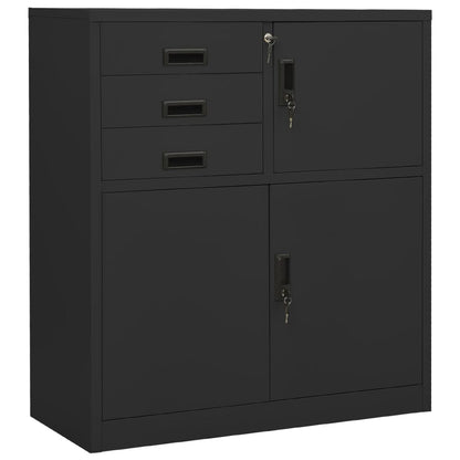 vidaXL Büroschrank mit Pflanzkasten Anthrazit 90x40x125 cm Stahl