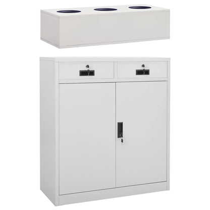 vidaXL Büroschrank mit Pflanzkasten Hellgrau 90x40x125 cm Stahl