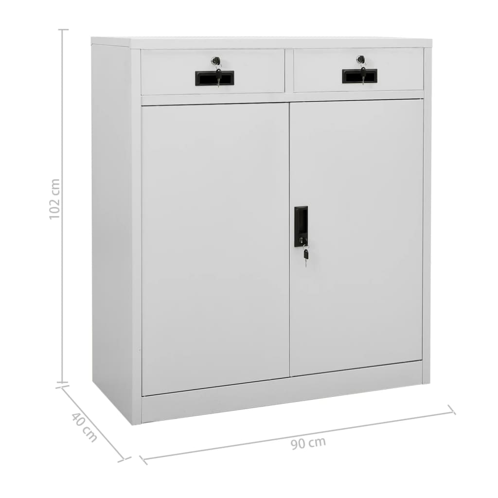 vidaXL Büroschrank mit Pflanzkasten Hellgrau 90x40x125 cm Stahl