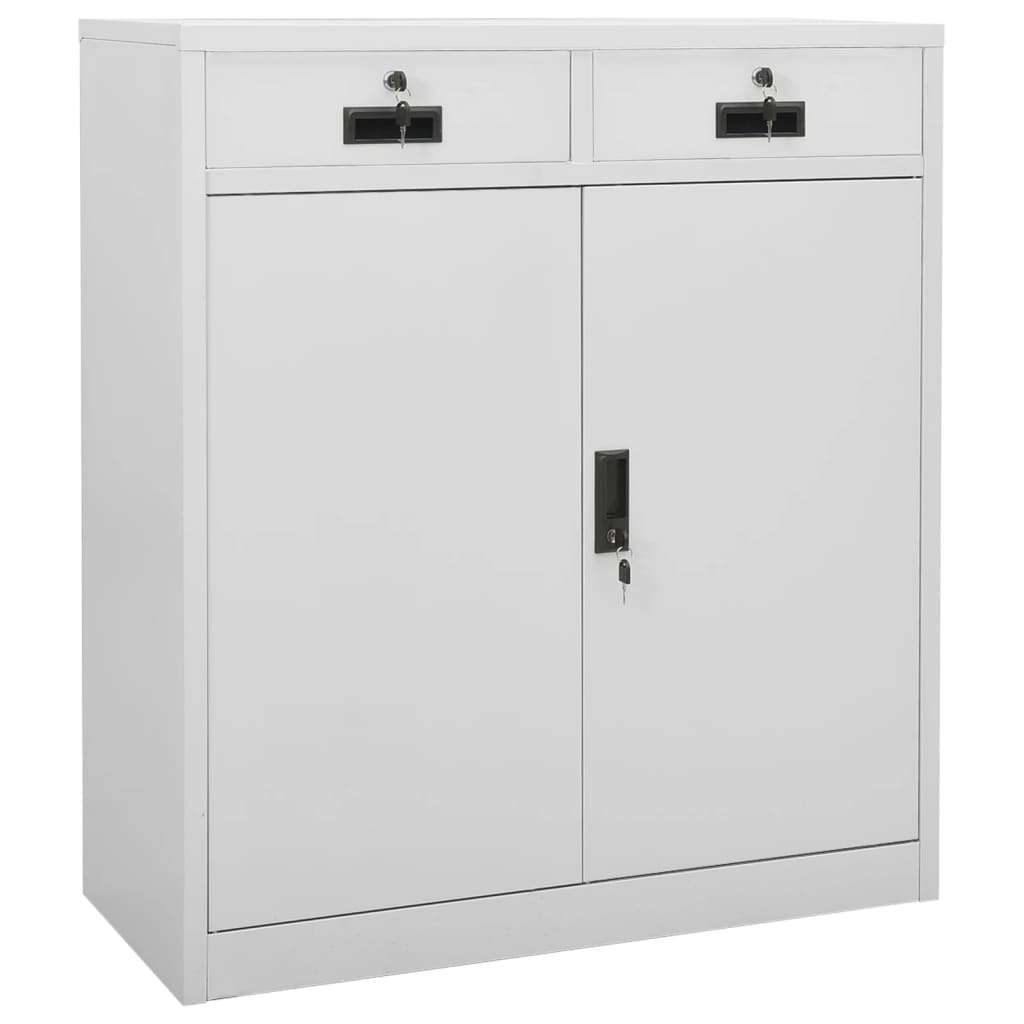 vidaXL Büroschrank mit Pflanzkasten Hellgrau 90x40x125 cm Stahl