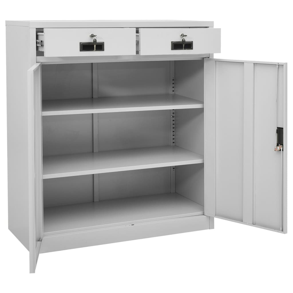 vidaXL Büroschrank mit Pflanzkasten Hellgrau 90x40x125 cm Stahl